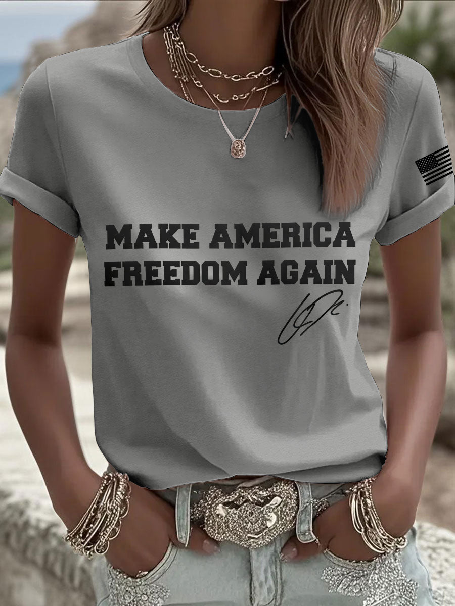 Women's  make america freedom again T-shirt