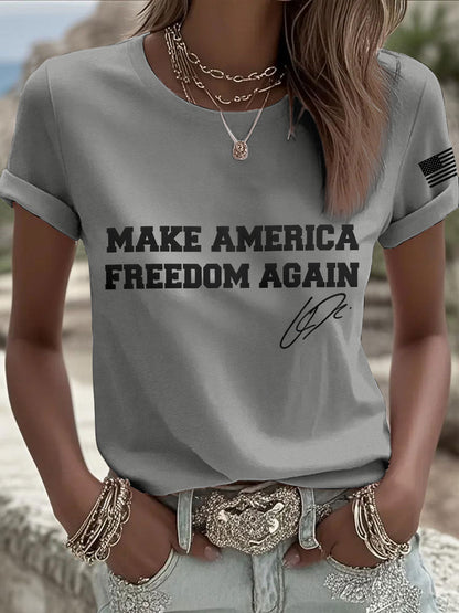 Women's  make america freedom again T-shirt