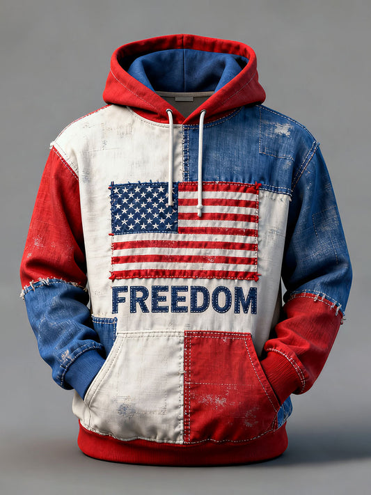 Men's Freedom Printed Casual Hoodie