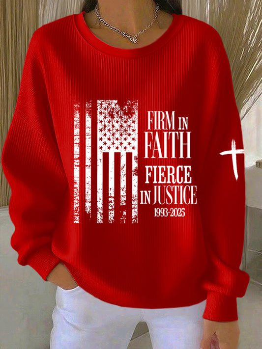 Women's "Freedom Isn't Free" American Flag Print Casual Sweatshirt