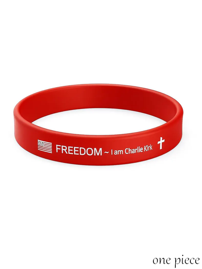 Charlie Kirk Remembrance Bracelet: "Freedom" Silicone Wristband