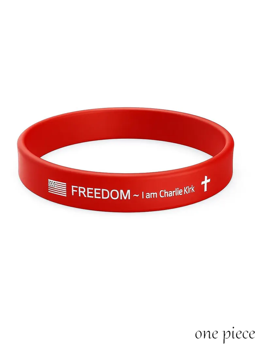 Charlie Kirk Remembrance Bracelet: "Freedom" Silicone Wristband
