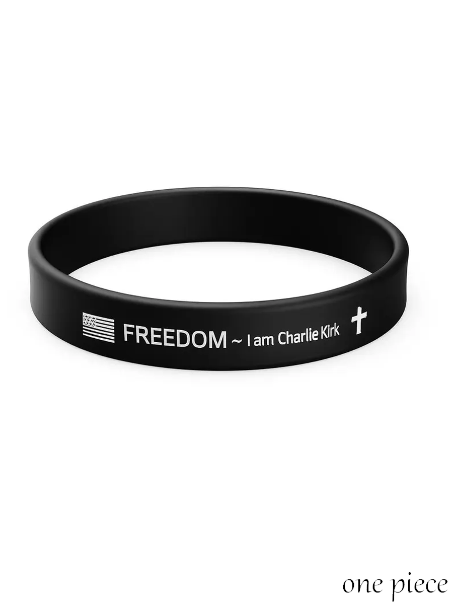 Charlie Kirk Remembrance Bracelet: "Freedom" Silicone Wristband