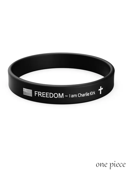 Charlie Kirk Remembrance Bracelet: "Freedom" Silicone Wristband