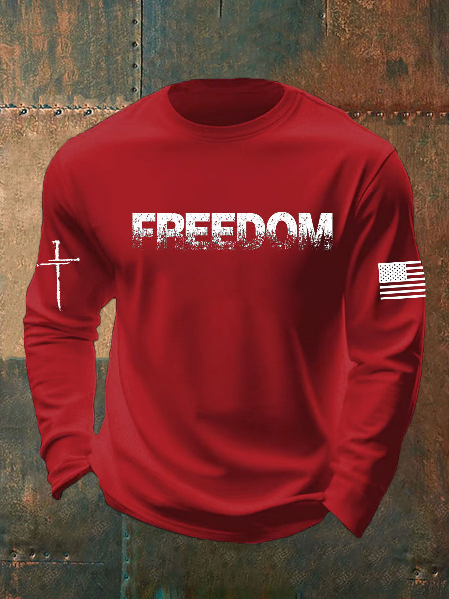 Men's Charlie Kirk Freedom Printed long sleeve T-shirt
