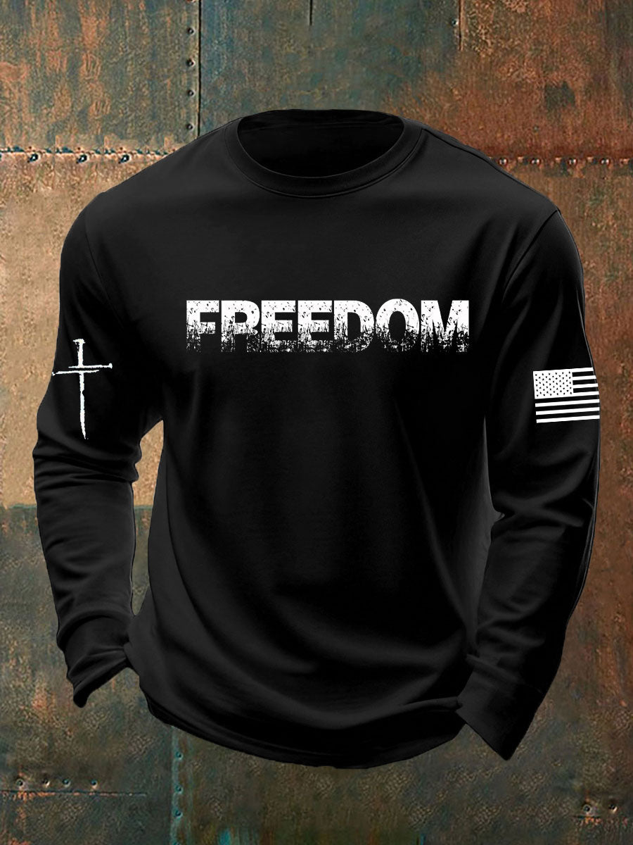 Men's Charlie Kirk Freedom Printed long sleeve T-shirt
