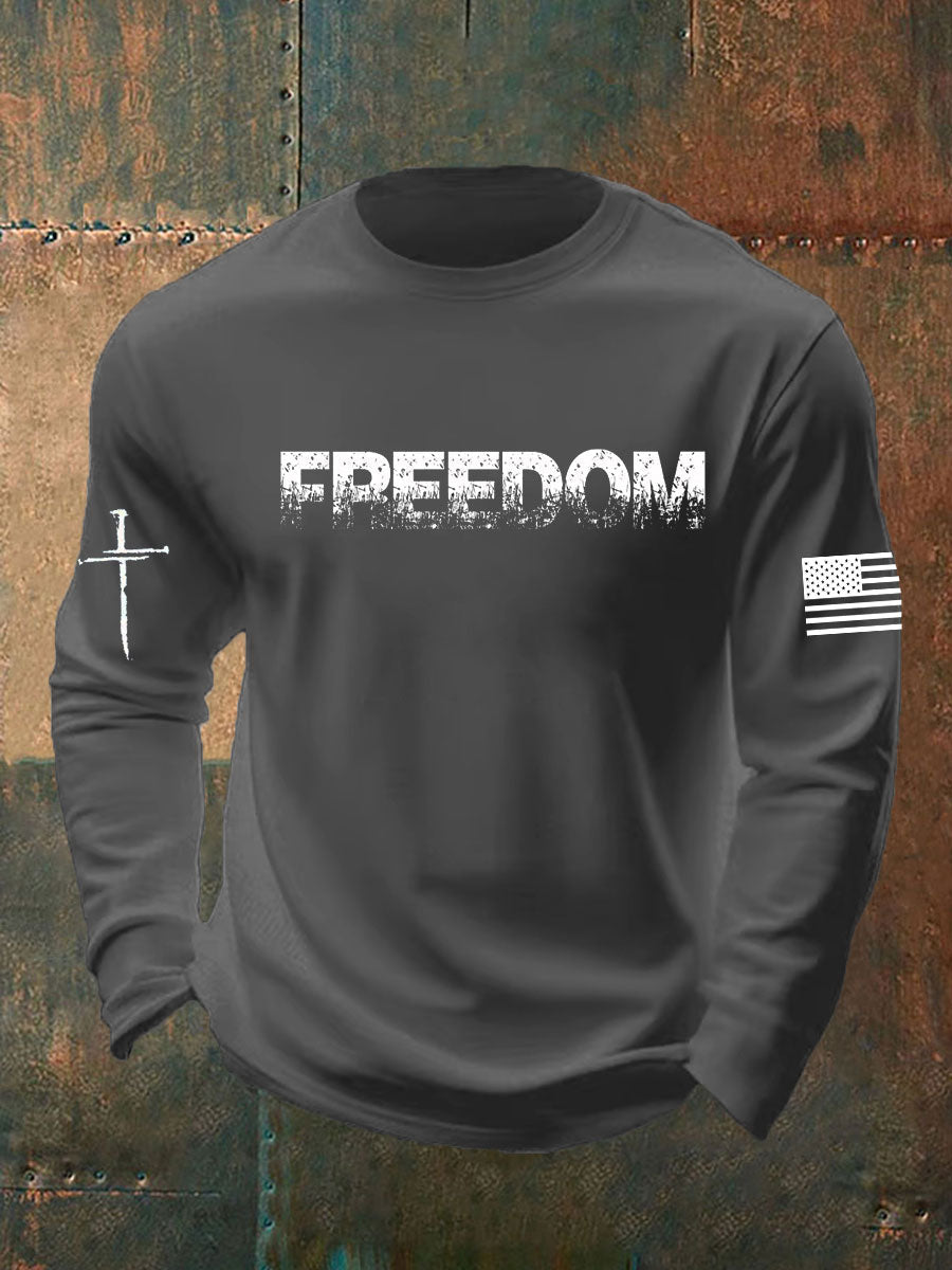 Men's Charlie Kirk Freedom Printed long sleeve T-shirt