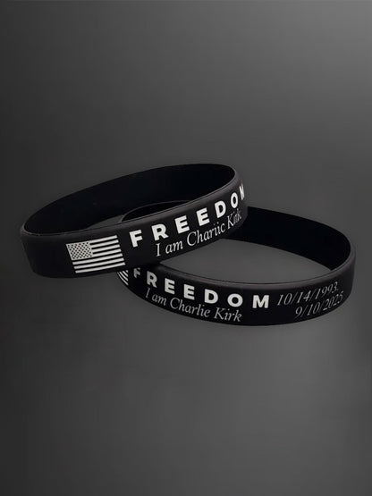 Unisex Freedom Is Not Free This is the Turning Point R.I.P Charlie Kirk Print Braided Rope Bracelet Wristband