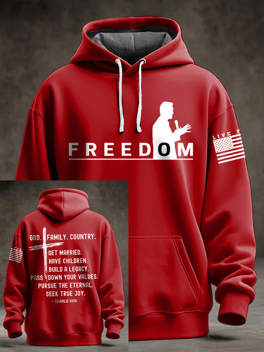 Men's Charlie Kirk Oversized Drop-Shoulder Hoodie