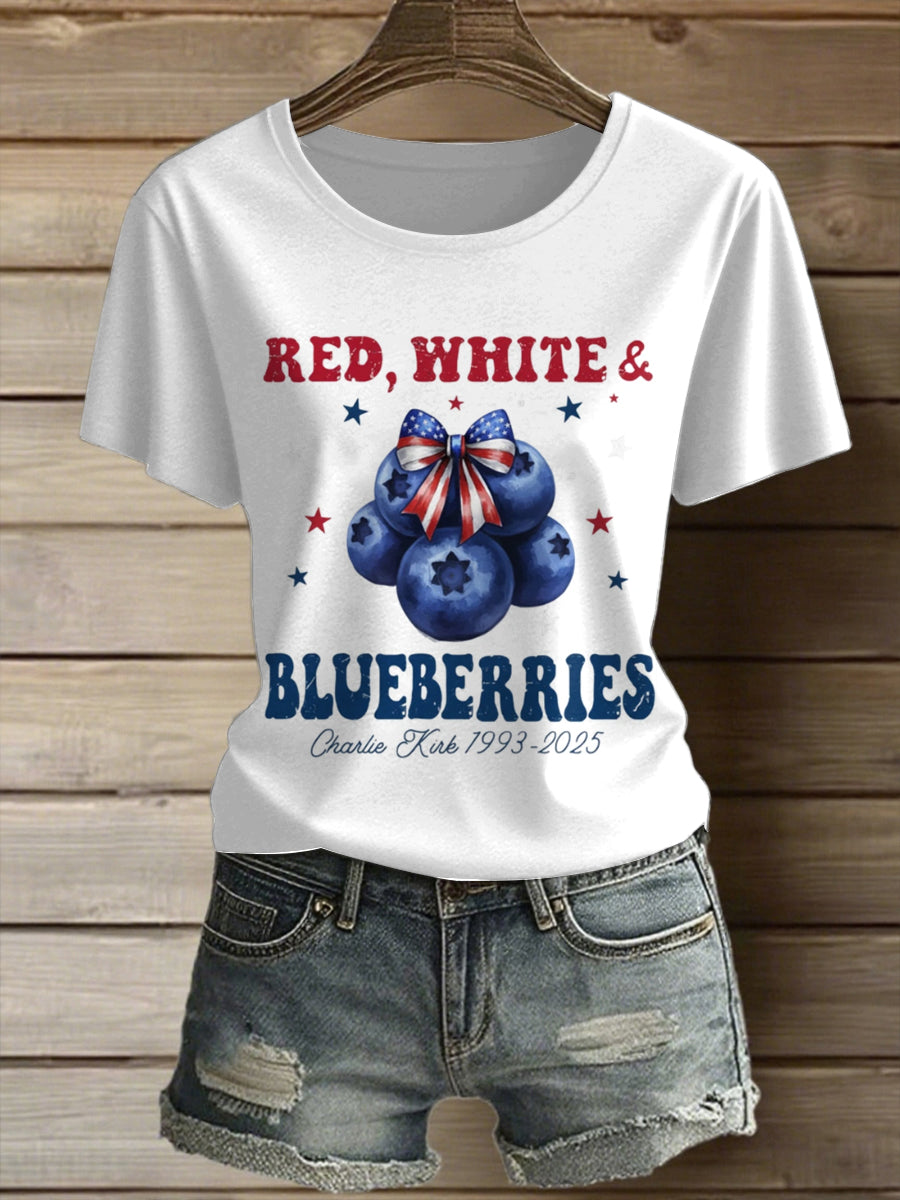 Women's Charlie Kirk Printed Vintage Fashion Loose Short Sleeve T-Shirt