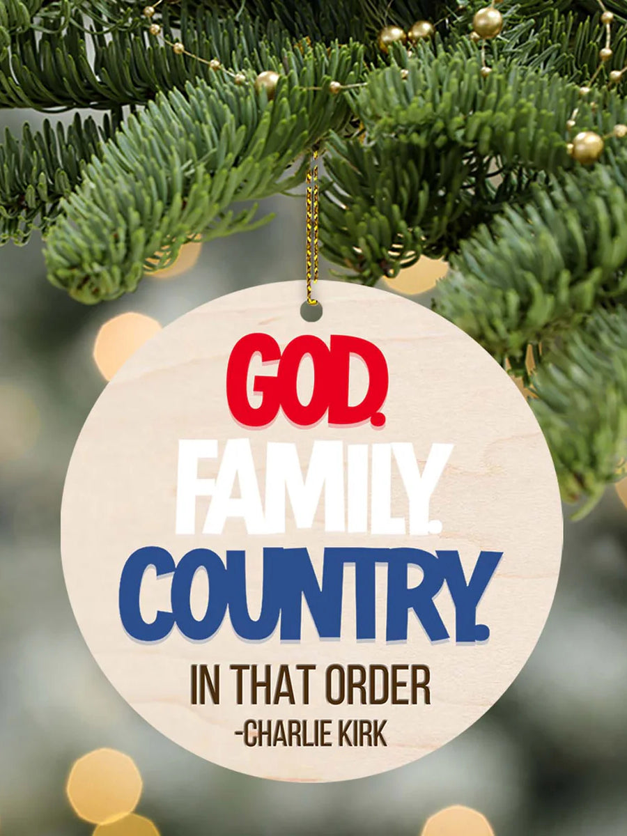 God Family Country Charlie Kirk Acrylic Decorative Ornament