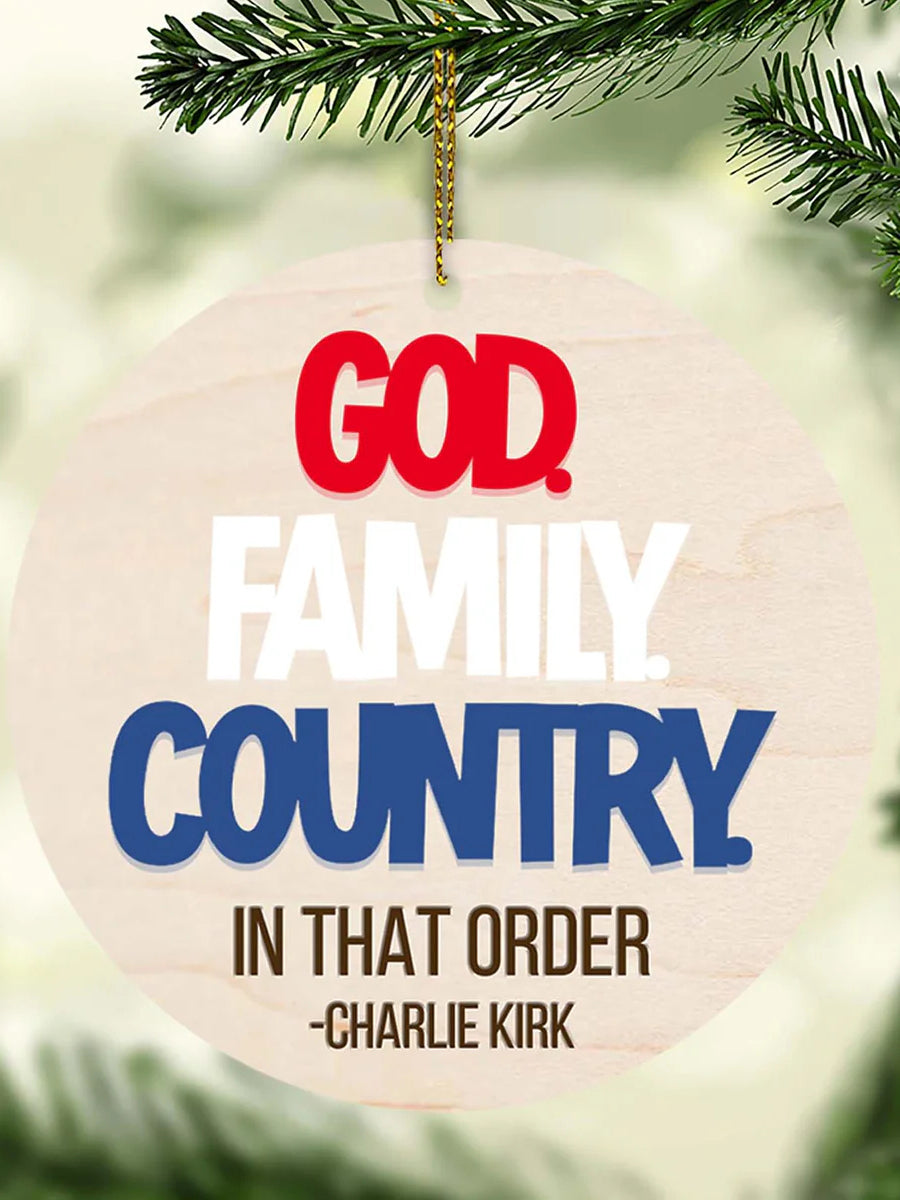 God Family Country Charlie Kirk Acrylic Decorative Ornament