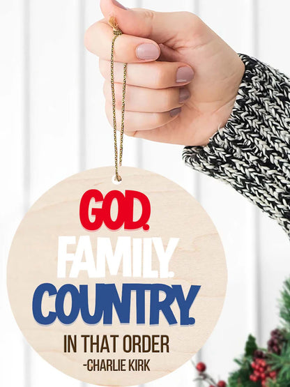 God Family Country Charlie Kirk Acrylic Decorative Ornament