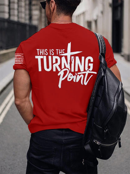 Men's Charlie Kirk Turning Point USA Trump Commemorative Cotton Short-Sleeved T-Shirt