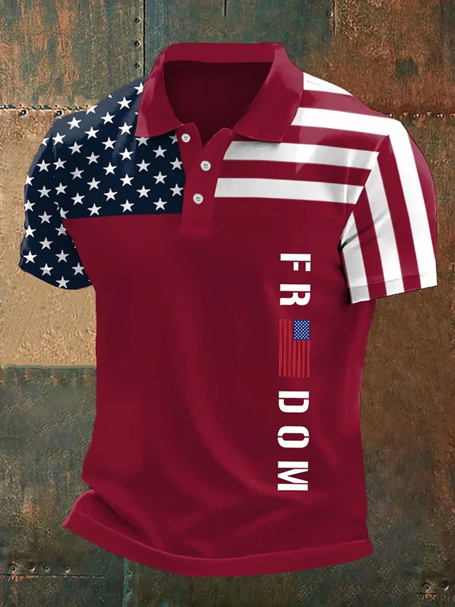 Men's Charlie Kirk "Freedom Isn't Free" American Turning Point Commemorative Short Sleeve Polo Shirt