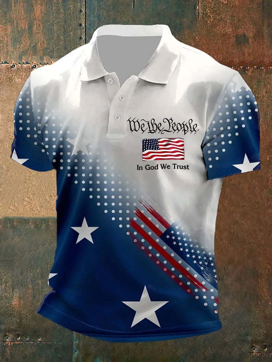 Men's Charlie Kirk "Freedom Isn't Free" American Turning Point Commemorative Short Sleeve Polo Shirt