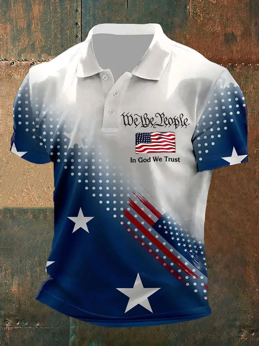 Men's Charlie Kirk "Freedom Isn't Free" American Turning Point Commemorative Short Sleeve Polo Shirt