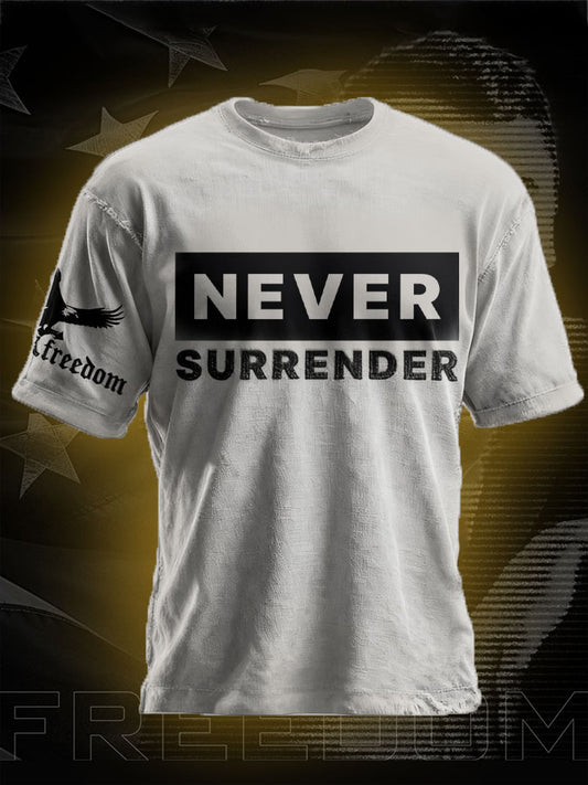 Men's Freedom Never Surrender Printed T-shirt