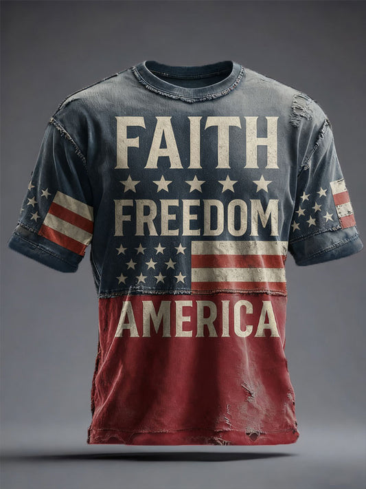 Men's Freedom True Patriot Printed T-shirt