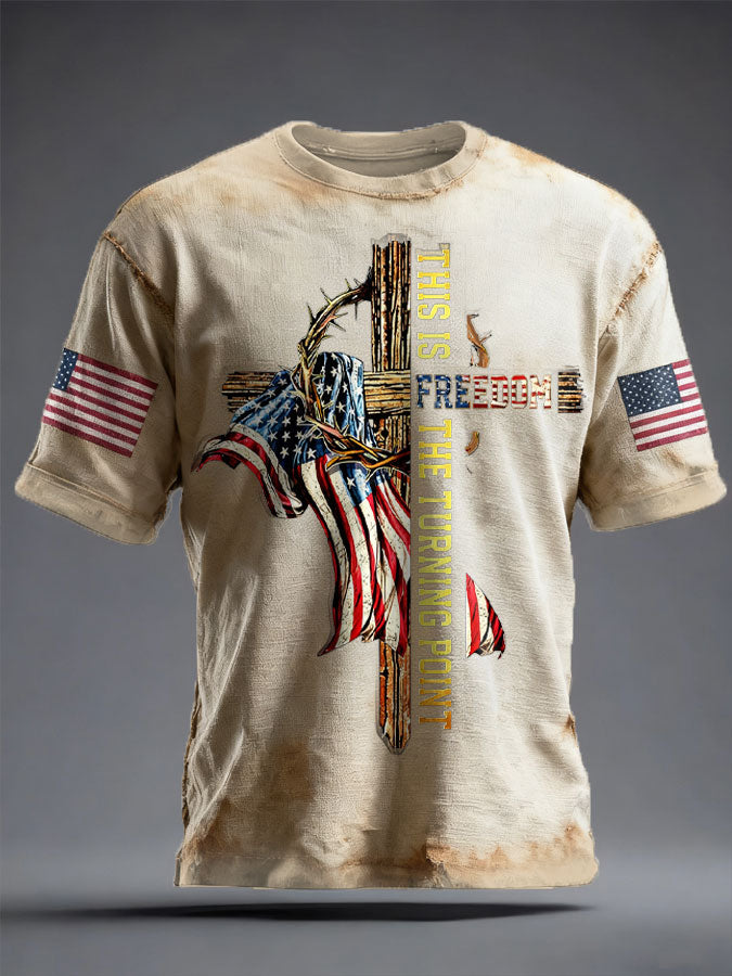 Men's Freedom True Patriot Printed T-shirt