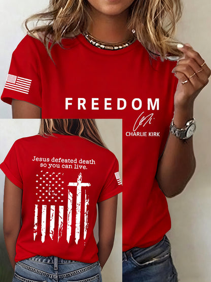 Women's Freedom Is Not Free R.I.P Charlie Kirk Short Sleeve T-shirt