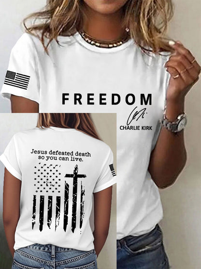 Women's Freedom Is Not Free R.I.P Charlie Kirk Short Sleeve T-shirt
