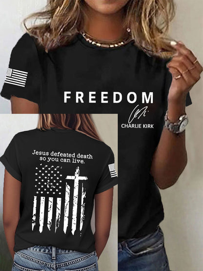 Women's Freedom Is Not Free R.I.P Charlie Kirk Short Sleeve T-shirt