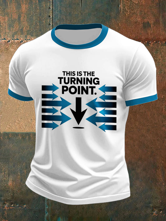 Men's Turning Point Printed Vintage Fashion Loose Short Sleeve T-Shirt
