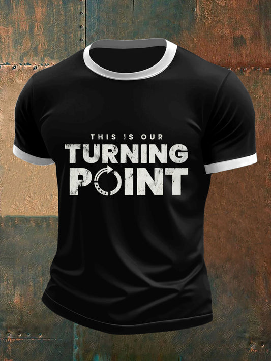 Turning Point Printed Vintage Fashion Loose Short Sleeve T-Shirt
