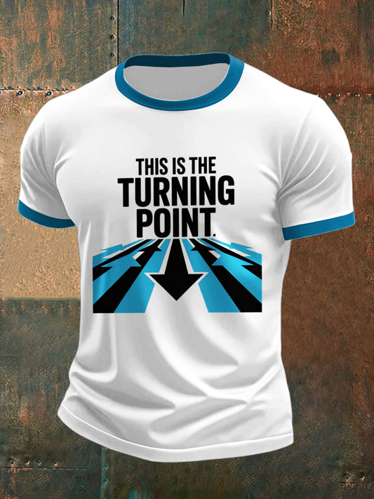 Men's Turning Point Printed Vintage Fashion Loose Short Sleeve T-Shirt