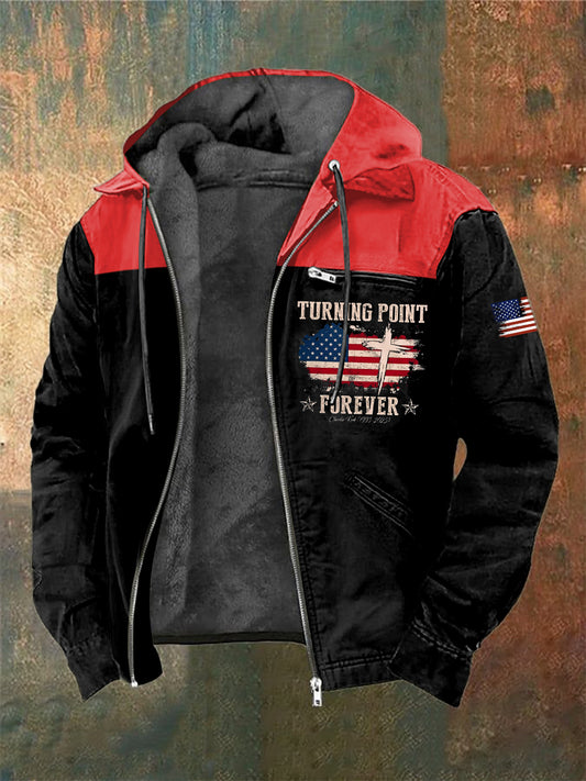 Men's Turning Point Printed Long Sleeved Hooded Jacket