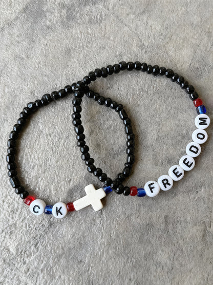 CK & Freedom Beaded Bracelet