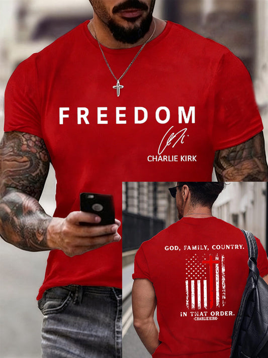 Men's Freedom Is Not Free R.I.P Charlie Kirk Short Sleeve T-shirt