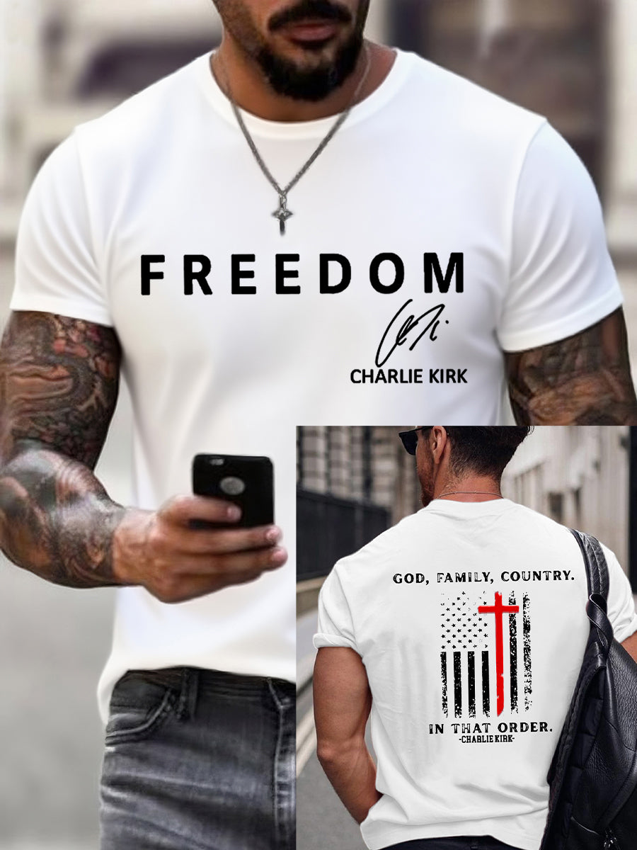 Men's Freedom Is Not Free R.I.P Charlie Kirk Short Sleeve T-shirt