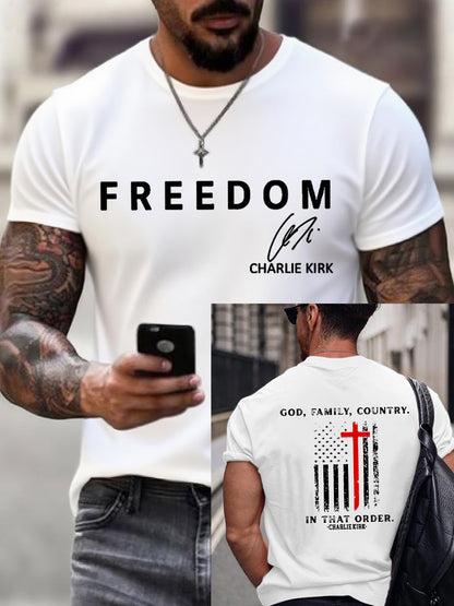 Men's Freedom Is Not Free R.I.P Charlie Kirk Short Sleeve T-shirt