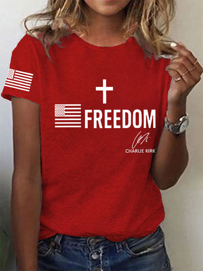 Women's Freedom Is Not Free R.I.P Charlie Kirk Short Sleeve T-shirt