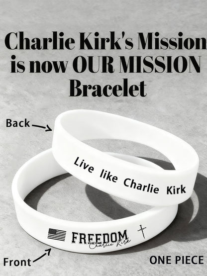Unisex Freedom Live Like Charlie Kirk Print Bracelet