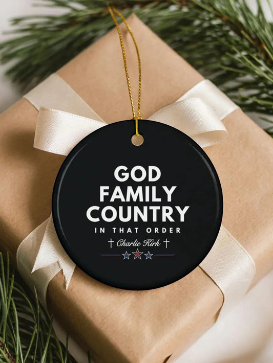 God Family Country Charlie Kirk Acrylic Decorative Ornament