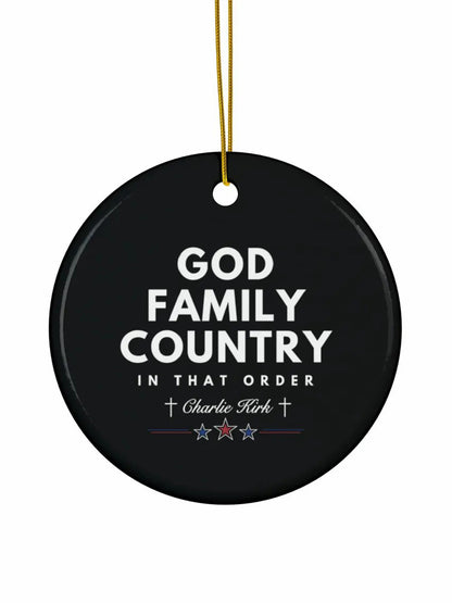 God Family Country Charlie Kirk Acrylic Decorative Ornament