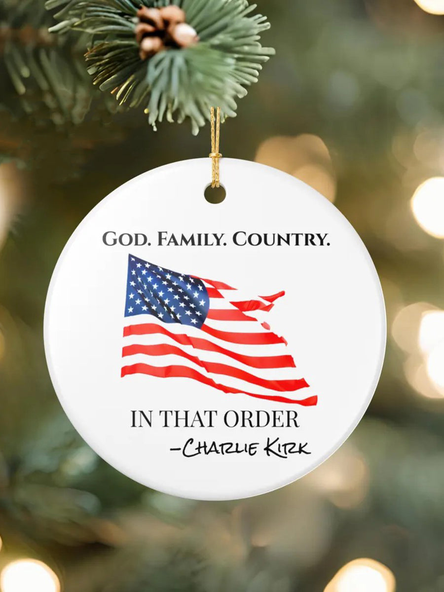 God Family Country Charlie Kirk Acrylic Decorative Ornament