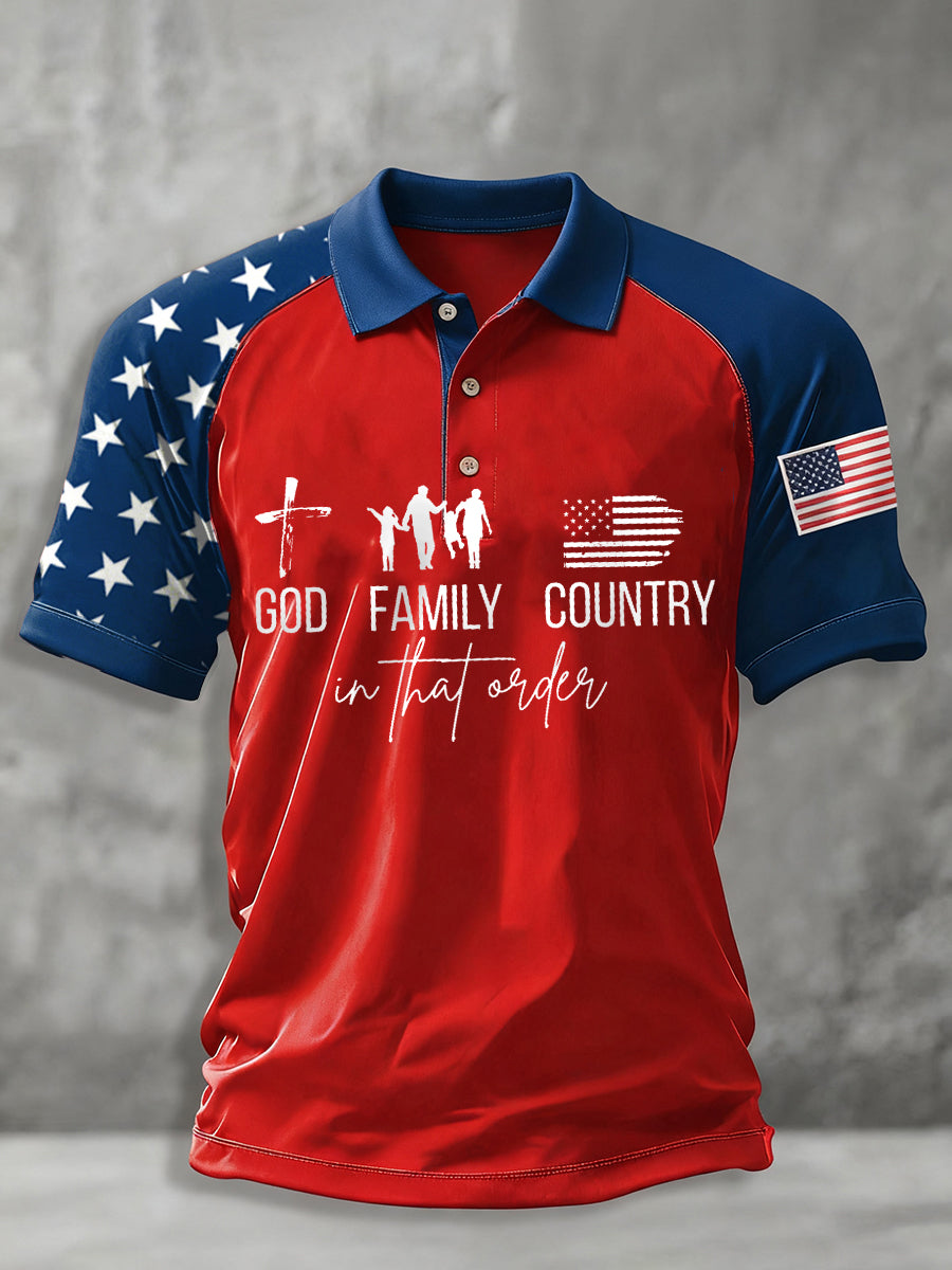 Men's God Family Country Charlie Kirk Print shirt