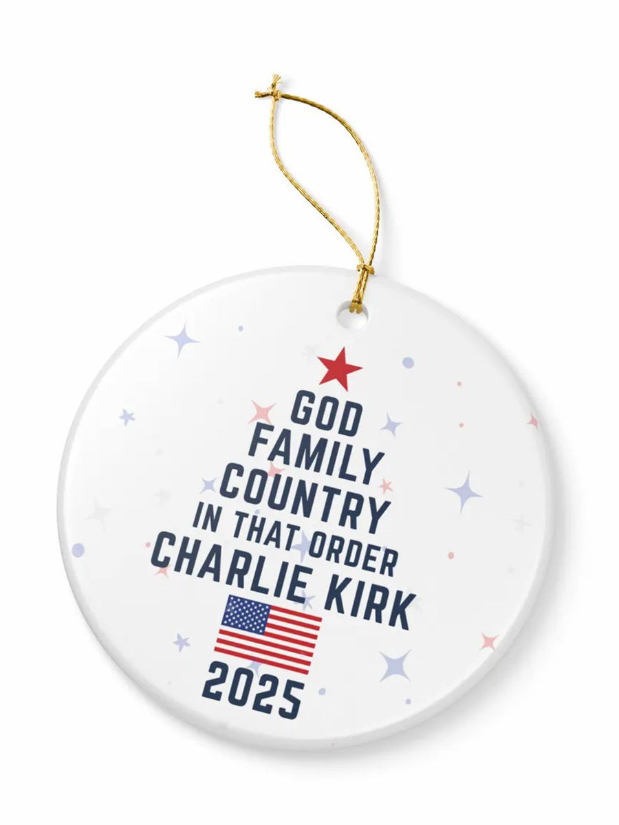 God Family Country Charlie Kirk Acrylic Decorative Ornament