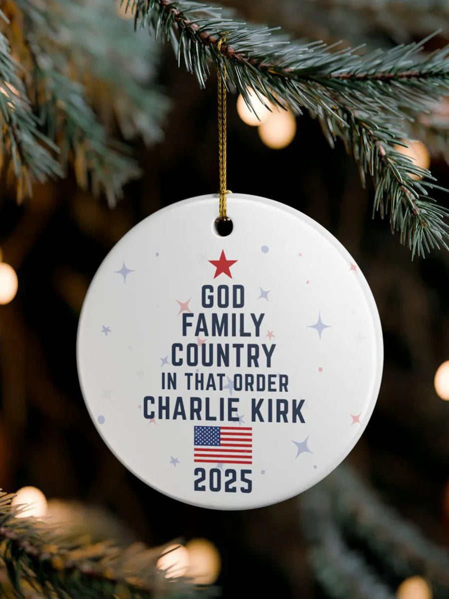 God Family Country Charlie Kirk Acrylic Decorative Ornament