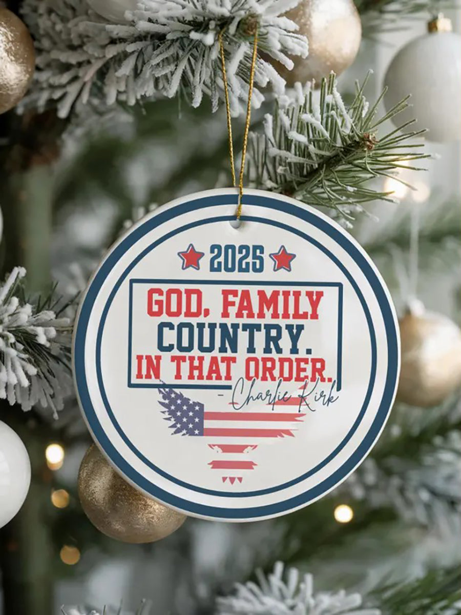 God Family Country Charlie Kirk Acrylic Decorative Ornament