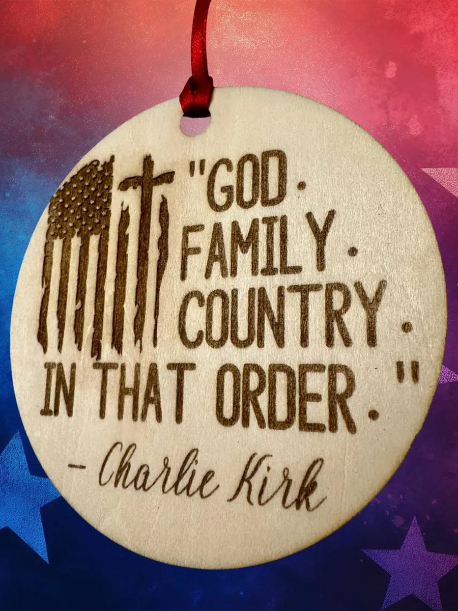 God Family Country Charlie Kirk Acrylic Decorative Ornament