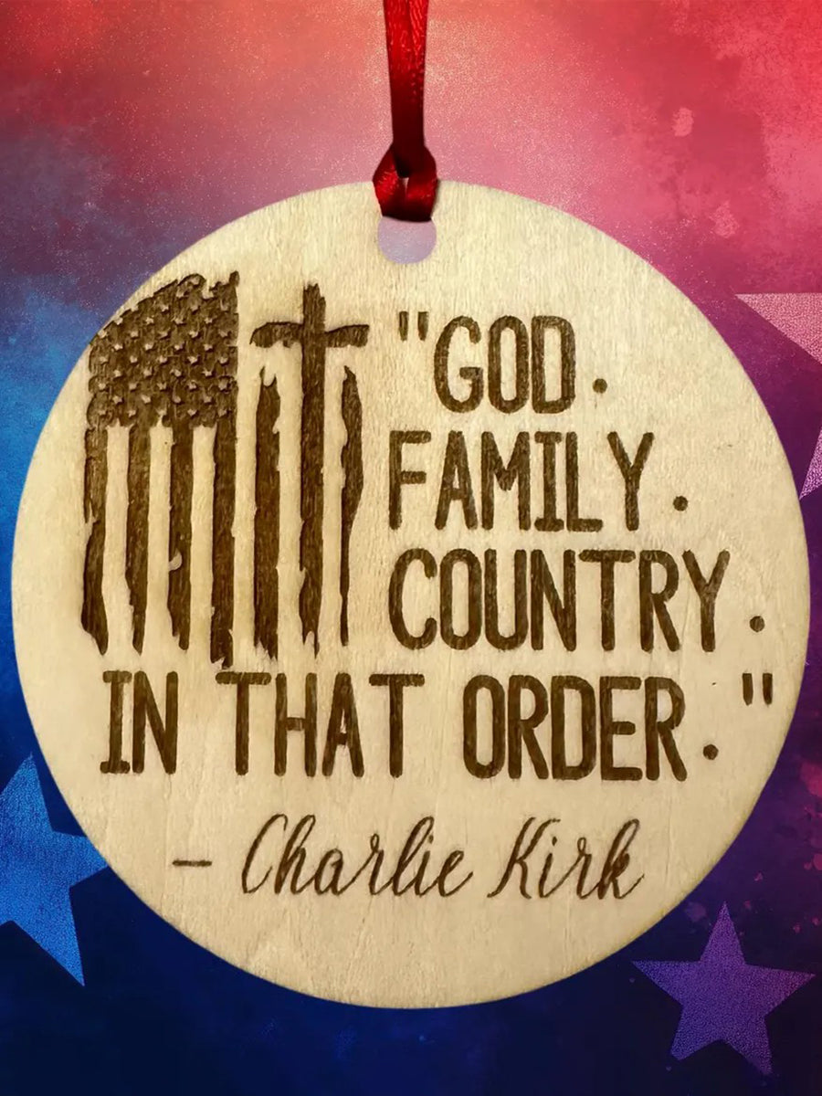 God Family Country Charlie Kirk Acrylic Decorative Ornament
