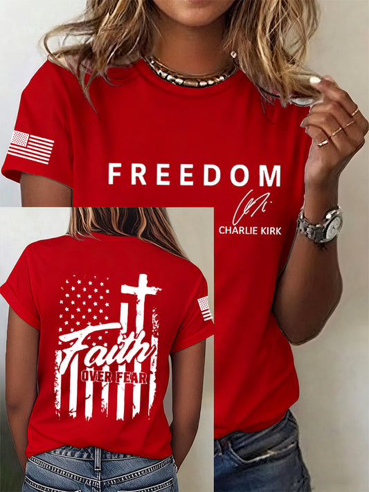 Women's Freedom Is Not Free R.I.P Charlie Kirk Short Sleeve T-Shirt