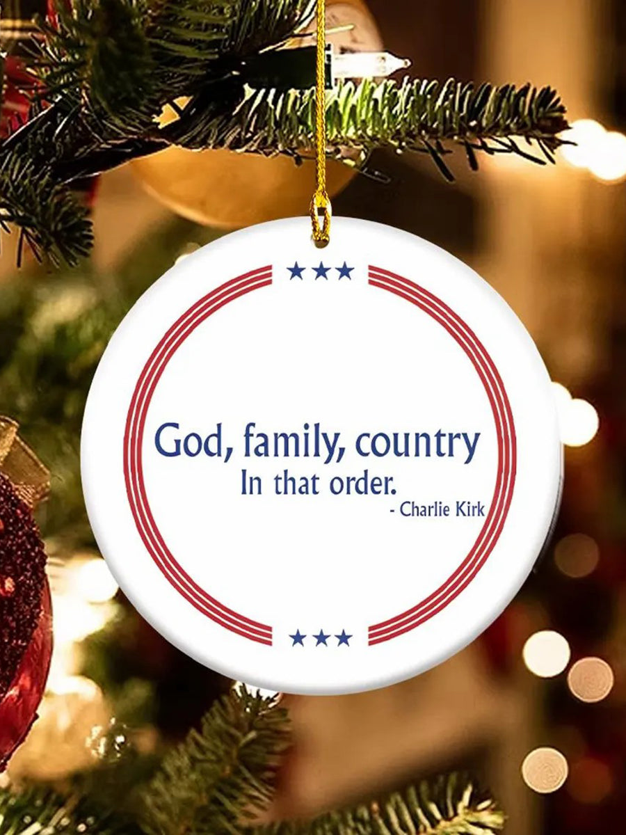 God Family Country Charlie Kirk Acrylic Decorative Ornament