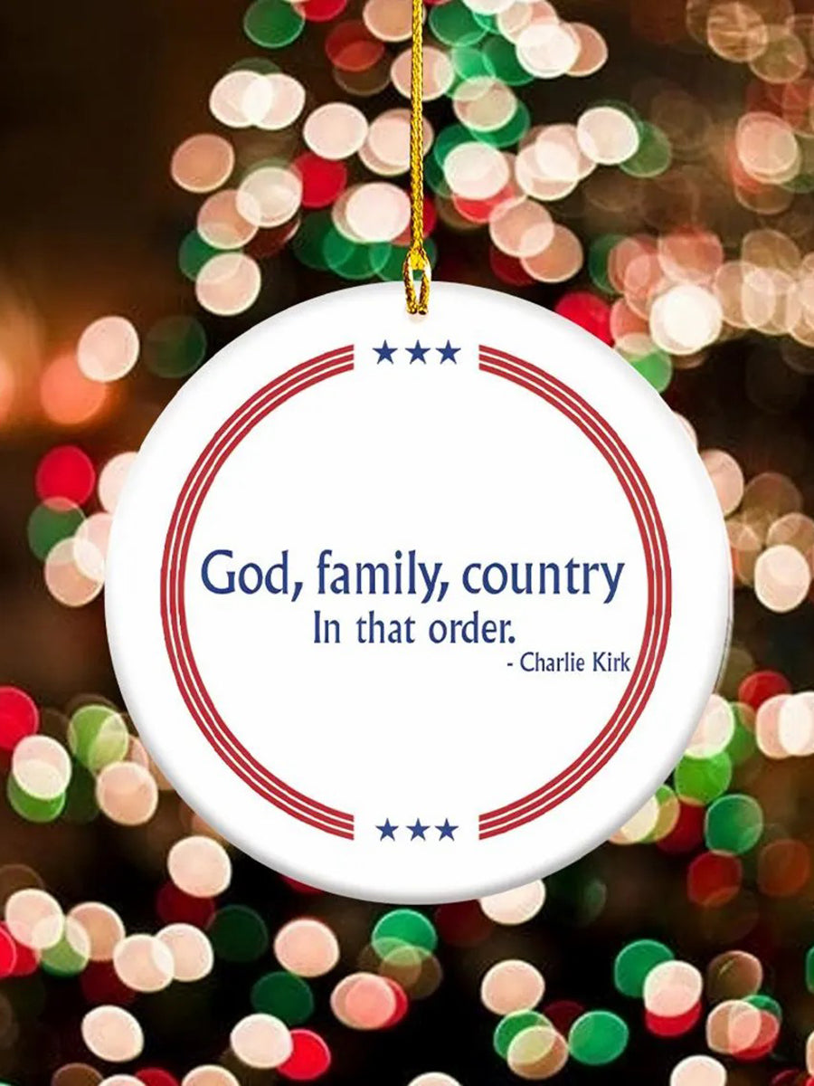 God Family Country Charlie Kirk Acrylic Decorative Ornament