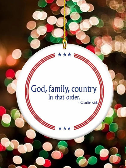 God Family Country Charlie Kirk Acrylic Decorative Ornament
